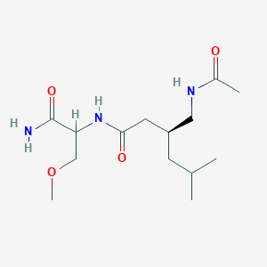 (3S)-3-(acetamidomethyl)-N-(1-amino-3-methoxy-1-oxopropan-2-yl)-5-methylhexanamide