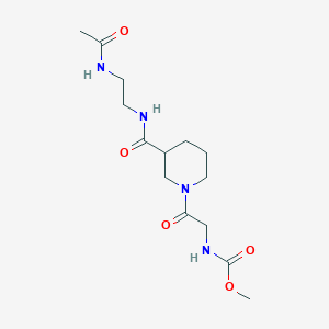 methyl N-[2-[3-(2-acetamidoethylcarbamoyl)piperidin-1-yl]-2-oxoethyl]carbamate