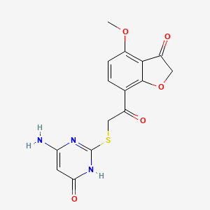 4-amino-2-[2-(4-methoxy-3-oxo-1-benzofuran-7-yl)-2-oxoethyl]sulfanyl-1H-pyrimidin-6-one