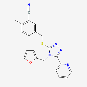 5-[[4-(Furan-2-ylmethyl)-5-pyridin-2-yl-1,2,4-triazol-3-yl]sulfanylmethyl]-2-methylbenzonitrile