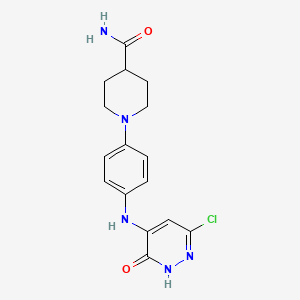 1-[4-[(3-chloro-6-oxo-1H-pyridazin-5-yl)amino]phenyl]piperidine-4-carboxamide