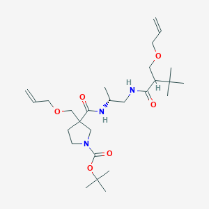 tert-butyl 3-[[(2R)-1-[[3,3-dimethyl-2-(prop-2-enoxymethyl)butanoyl]amino]propan-2-yl]carbamoyl]-3-(prop-2-enoxymethyl)pyrrolidine-1-carboxylate