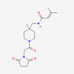 N-[[1-[2-(2,5-dioxopyrrolidin-1-yl)acetyl]-4-methylpiperidin-4-yl]methyl]-3-methylbut-2-enamide