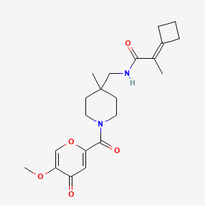 2-cyclobutylidene-N-[[1-(5-methoxy-4-oxopyran-2-carbonyl)-4-methylpiperidin-4-yl]methyl]propanamide