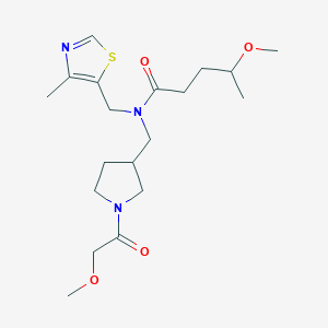 4-methoxy-N-[[1-(2-methoxyacetyl)pyrrolidin-3-yl]methyl]-N-[(4-methyl-1,3-thiazol-5-yl)methyl]pentanamide