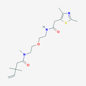 N-[2-[2-[[2-(2,4-dimethyl-1,3-thiazol-5-yl)acetyl]amino]ethoxy]ethyl]-N,3,3-trimethylpent-4-enamide