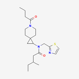 N-(6-butanoyl-6-azaspiro[2.5]octan-2-yl)-3-methyl-N-(1,3-thiazol-2-ylmethyl)pentanamide