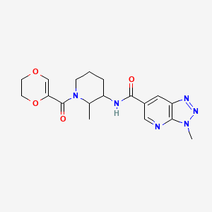 N-[1-(2,3-dihydro-1,4-dioxine-5-carbonyl)-2-methylpiperidin-3-yl]-3-methyltriazolo[4,5-b]pyridine-6-carboxamide