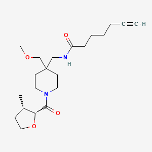 N-[[4-(methoxymethyl)-1-[(2R,3S)-3-methyloxolane-2-carbonyl]piperidin-4-yl]methyl]hept-6-ynamide