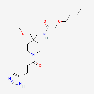 2-butoxy-N-[[1-[3-(1H-imidazol-5-yl)propanoyl]-4-(methoxymethyl)piperidin-4-yl]methyl]acetamide