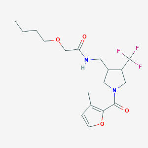 2-butoxy-N-[[1-(3-methylfuran-2-carbonyl)-4-(trifluoromethyl)pyrrolidin-3-yl]methyl]acetamide