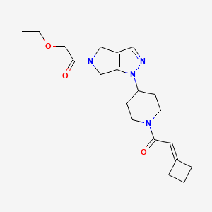 1-[1-[1-(2-Cyclobutylideneacetyl)piperidin-4-yl]-4,6-dihydropyrrolo[3,4-c]pyrazol-5-yl]-2-ethoxyethanone