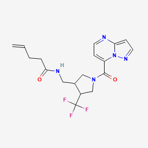 N-[[1-(pyrazolo[1,5-a]pyrimidine-7-carbonyl)-4-(trifluoromethyl)pyrrolidin-3-yl]methyl]pent-4-enamide