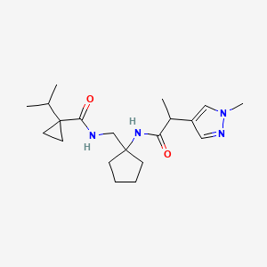 N-[[1-[2-(1-methylpyrazol-4-yl)propanoylamino]cyclopentyl]methyl]-1-propan-2-ylcyclopropane-1-carboxamide