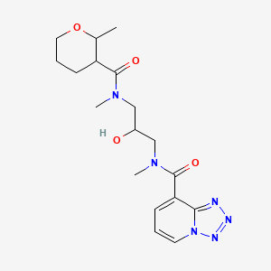 N-[2-hydroxy-3-[methyl-(2-methyloxane-3-carbonyl)amino]propyl]-N-methyltetrazolo[1,5-a]pyridine-8-carboxamide