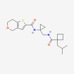 N-[1-[[[1-(2-methylpropyl)cyclobutanecarbonyl]amino]methyl]cyclopropyl]-6,7-dihydro-4H-thieno[3,2-c]pyran-2-carboxamide