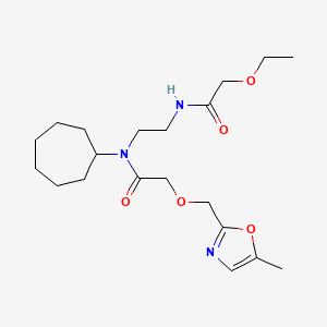 N-[2-[cycloheptyl-[2-[(5-methyl-1,3-oxazol-2-yl)methoxy]acetyl]amino]ethyl]-2-ethoxyacetamide