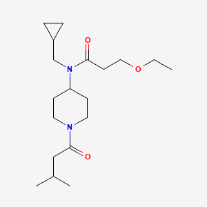 N-(cyclopropylmethyl)-3-ethoxy-N-[1-(3-methylbutanoyl)piperidin-4-yl]propanamide