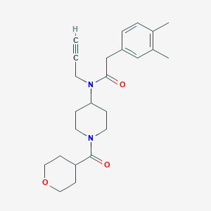 2-(3,4-dimethylphenyl)-N-[1-(oxane-4-carbonyl)piperidin-4-yl]-N-prop-2-ynylacetamide