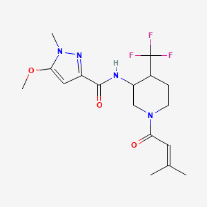 5-methoxy-1-methyl-N-[1-(3-methylbut-2-enoyl)-4-(trifluoromethyl)piperidin-3-yl]pyrazole-3-carboxamide