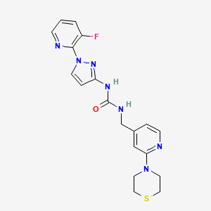 1-[1-(3-Fluoropyridin-2-yl)pyrazol-3-yl]-3-[(2-thiomorpholin-4-ylpyridin-4-yl)methyl]urea