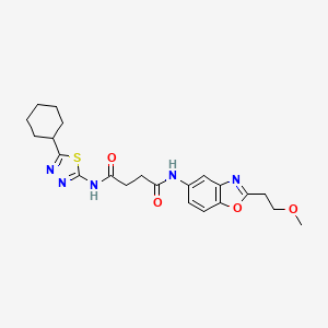 N'-(5-cyclohexyl-1,3,4-thiadiazol-2-yl)-N-[2-(2-methoxyethyl)-1,3-benzoxazol-5-yl]butanediamide