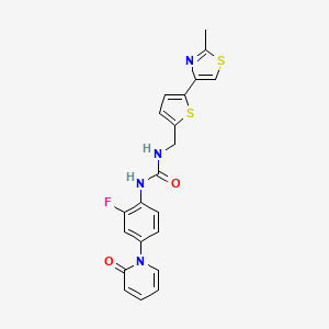 1-[2-Fluoro-4-(2-oxopyridin-1-yl)phenyl]-3-[[5-(2-methyl-1,3-thiazol-4-yl)thiophen-2-yl]methyl]urea