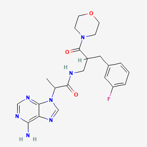 2-(6-aminopurin-9-yl)-N-[2-[(3-fluorophenyl)methyl]-3-morpholin-4-yl-3-oxopropyl]propanamide