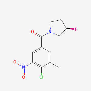 (4-chloro-3-methyl-5-nitrophenyl)-[(3R)-3-fluoropyrrolidin-1-yl]methanone