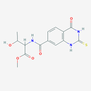 methyl 3-hydroxy-2-[(4-oxo-2-sulfanylidene-1H-quinazoline-7-carbonyl)amino]butanoate