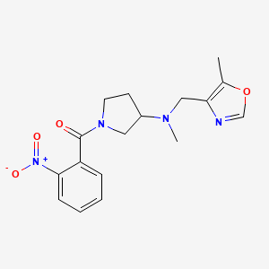 [3-[Methyl-[(5-methyl-1,3-oxazol-4-yl)methyl]amino]pyrrolidin-1-yl]-(2-nitrophenyl)methanone