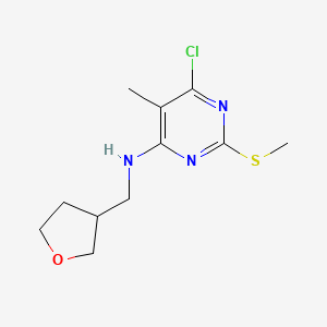 6-chloro-5-methyl-2-methylsulfanyl-N-(oxolan-3-ylmethyl)pyrimidin-4-amine