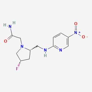 2-[(2S,4S)-4-fluoro-2-[[(5-nitropyridin-2-yl)amino]methyl]pyrrolidin-1-yl]acetamide