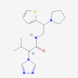 3-methyl-N-(2-pyrrolidin-1-yl-2-thiophen-2-ylethyl)-2-(1,2,4-triazol-4-yl)butanamide