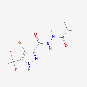 4-bromo-N'-(2-methylpropanoyl)-5-(trifluoromethyl)-1H-pyrazole-3-carbohydrazide