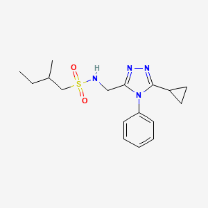 N-[(5-cyclopropyl-4-phenyl-1,2,4-triazol-3-yl)methyl]-2-methylbutane-1-sulfonamide