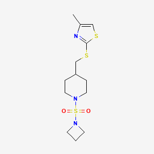 2-[[1-(Azetidin-1-ylsulfonyl)piperidin-4-yl]methylsulfanyl]-4-methyl-1,3-thiazole