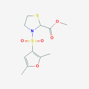 Methyl 3-(2,5-dimethylfuran-3-yl)sulfonyl-1,3-thiazolidine-2-carboxylate