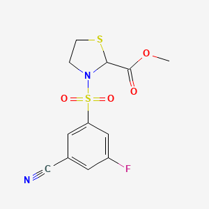 Methyl 3-(3-cyano-5-fluorophenyl)sulfonyl-1,3-thiazolidine-2-carboxylate