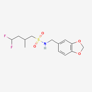 N-(1,3-benzodioxol-5-ylmethyl)-4,4-difluoro-2-methylbutane-1-sulfonamide