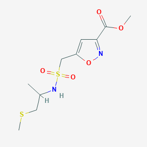 Methyl 5-(1-methylsulfanylpropan-2-ylsulfamoylmethyl)-1,2-oxazole-3-carboxylate