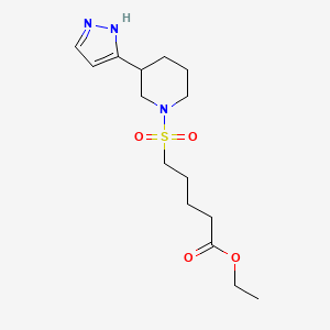 ethyl 5-[3-(1H-pyrazol-5-yl)piperidin-1-yl]sulfonylpentanoate