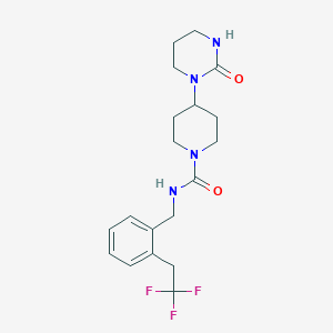 4-(2-oxo-1,3-diazinan-1-yl)-N-[[2-(2,2,2-trifluoroethyl)phenyl]methyl]piperidine-1-carboxamide