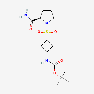 tert-butyl N-[3-[(2R)-2-carbamoylpyrrolidin-1-yl]sulfonylcyclobutyl]carbamate