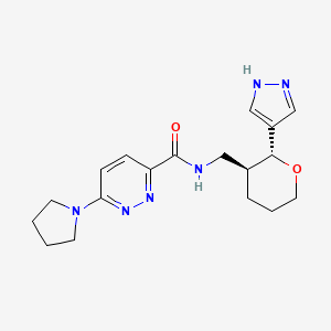 N-[[(2R,3S)-2-(1H-pyrazol-4-yl)oxan-3-yl]methyl]-6-pyrrolidin-1-ylpyridazine-3-carboxamide