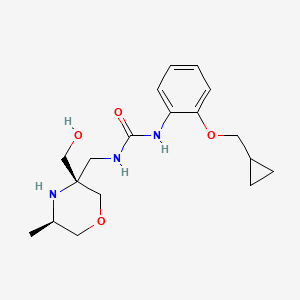 1-[2-(cyclopropylmethoxy)phenyl]-3-[[(3S,5R)-3-(hydroxymethyl)-5-methylmorpholin-3-yl]methyl]urea