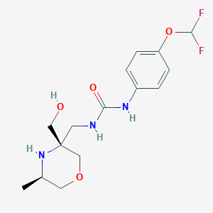 1-[4-(difluoromethoxy)phenyl]-3-[[(3S,5R)-3-(hydroxymethyl)-5-methylmorpholin-3-yl]methyl]urea