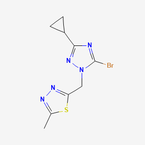 2-[(5-Bromo-3-cyclopropyl-1,2,4-triazol-1-yl)methyl]-5-methyl-1,3,4-thiadiazole