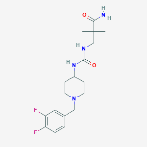 3-[[1-[(3,4-Difluorophenyl)methyl]piperidin-4-yl]carbamoylamino]-2,2-dimethylpropanamide