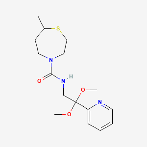 N-(2,2-dimethoxy-2-pyridin-2-ylethyl)-7-methyl-1,4-thiazepane-4-carboxamide